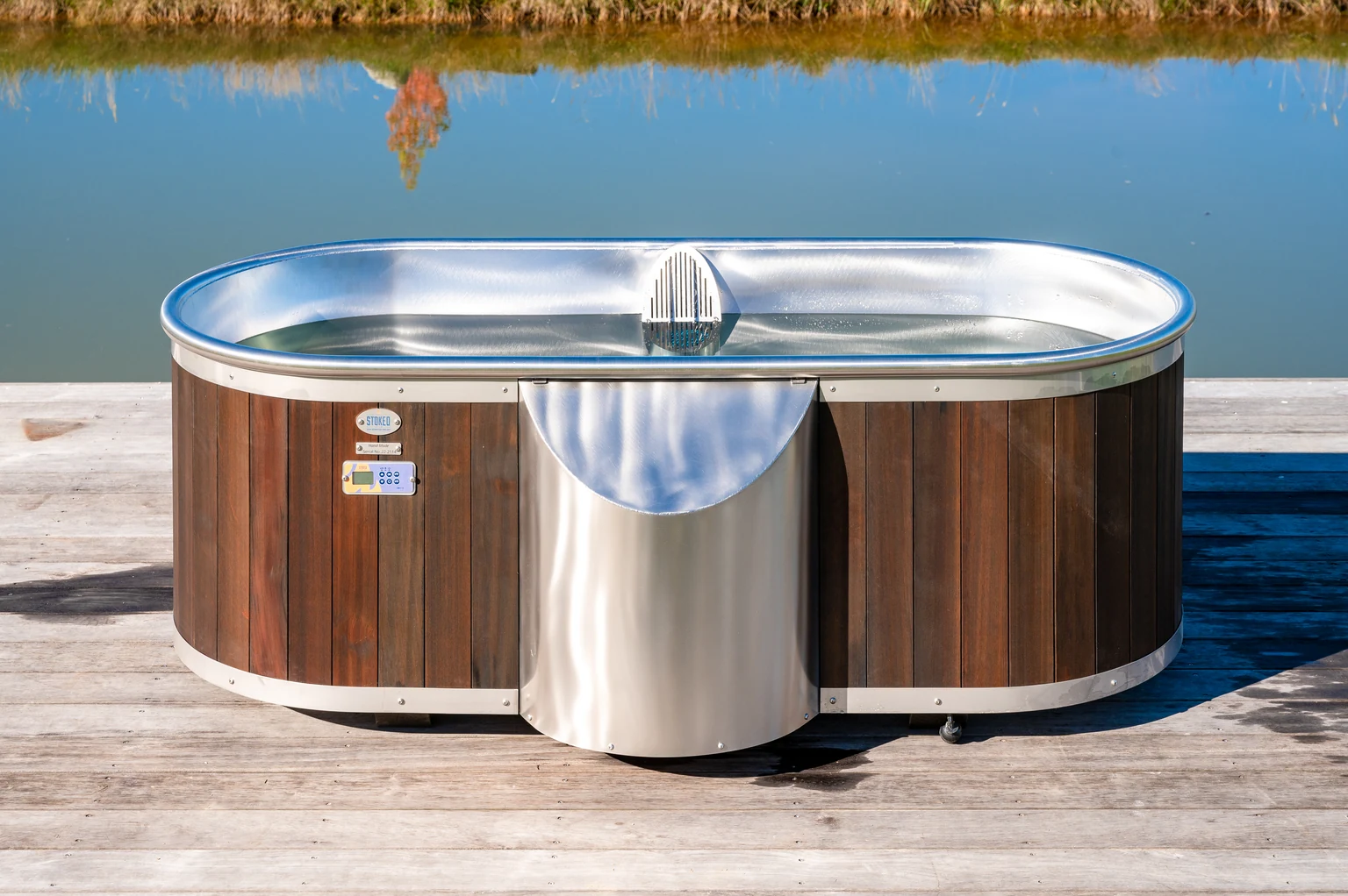 Electric Bath beside a pond